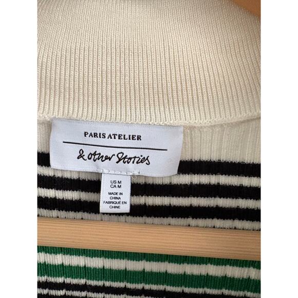 & Other Stories Collared Wool Blend Striped Sweater - Picture 4 of 6